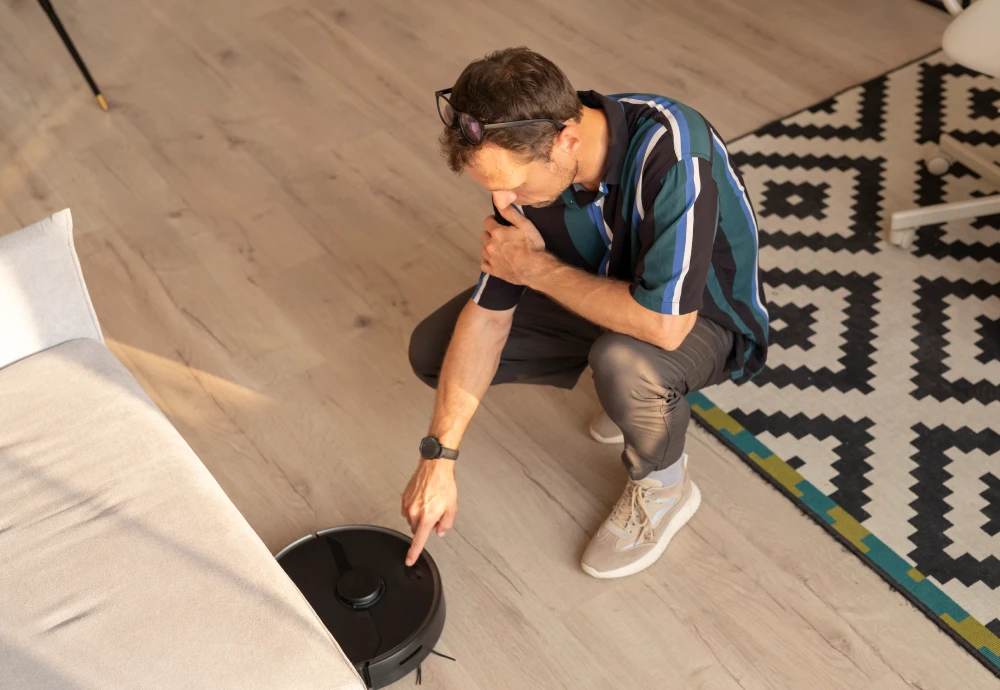 robot vacuum cleaner on carpet